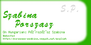 szabina porszasz business card